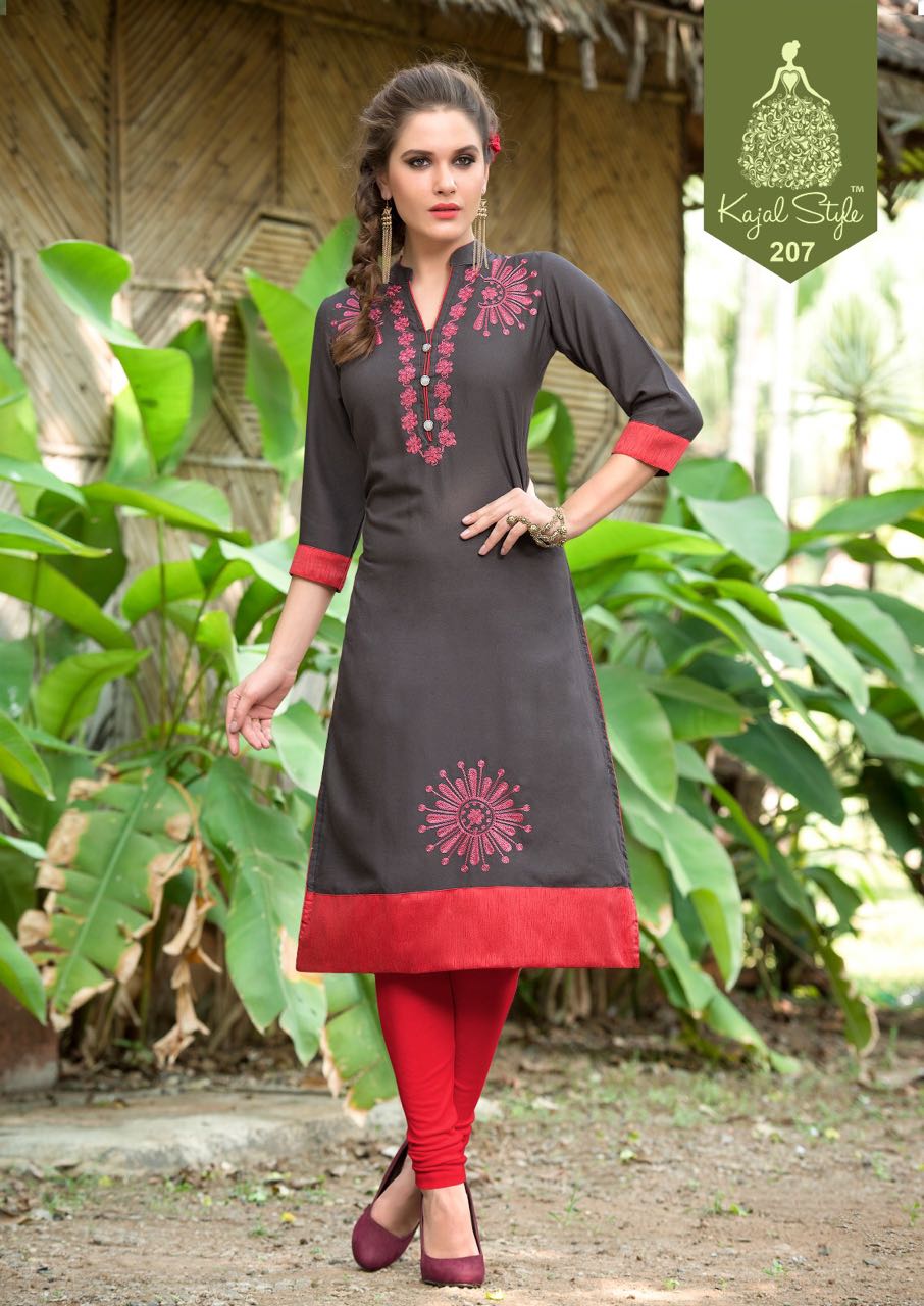 Diyaz Collection Vol-2 By Kajal Style 201 To 216 Series Western Beautiful Stylish Designer Embroidered Casual Wear Rayon Kurtis At Wholesale Price