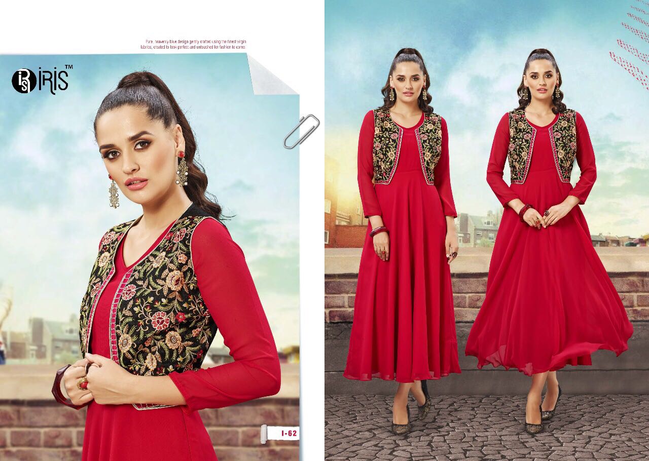 Dyna By Iris 55 To 64 Series Designer Colorful Beautiful Stylish Fancy Party Wear & Ethnic Wear Georgette Kurtis At Wholesale Price