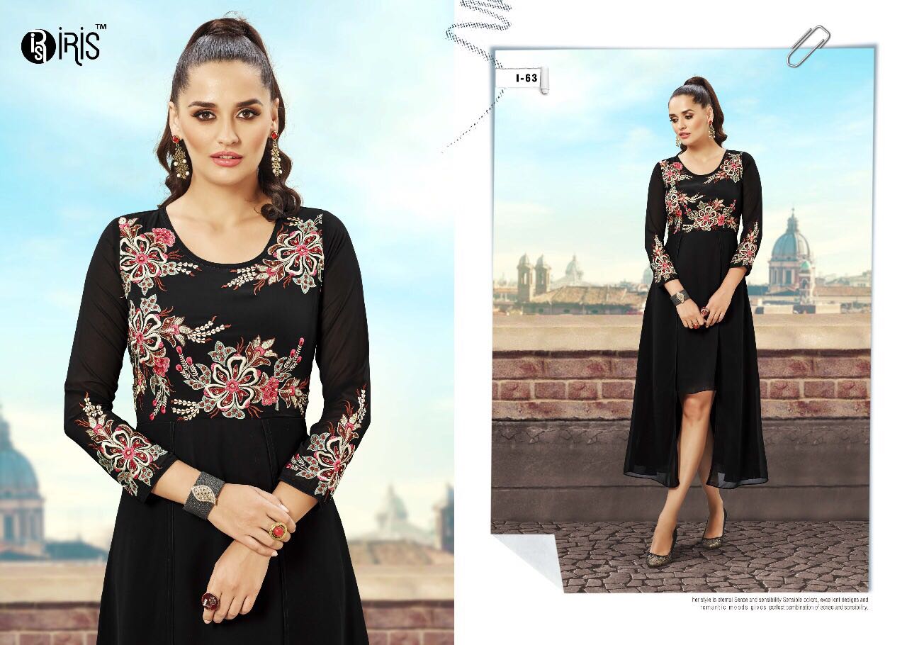 Dyna By Iris 55 To 64 Series Designer Colorful Beautiful Stylish Fancy Party Wear & Ethnic Wear Georgette Kurtis At Wholesale Price