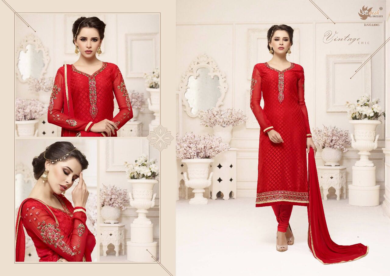 Elegant Brasso Vol-12 By Aadesh Dresses 12001 To 12006 Series Designer Indian Beautiful Party Wear & Occasional Wear Georgette & Brasso Embroidered Dresses At Wholesale Price