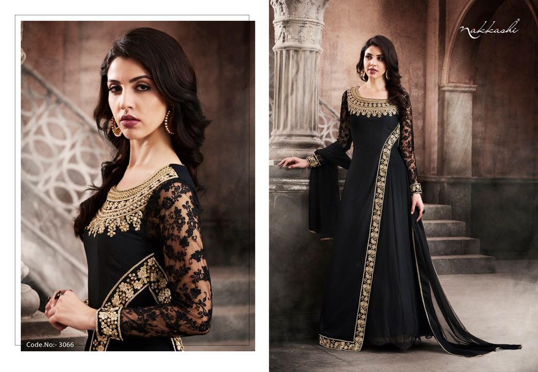 Esteem 3066 Colors By Nakkashi 3066-a To 3066-d Series Designer Anarkali Suits Wedding Wear Beautiful Fancy Colorful Party Wear & Occasional Wear Georgette Embroidered Dresses At Wholesale Price
