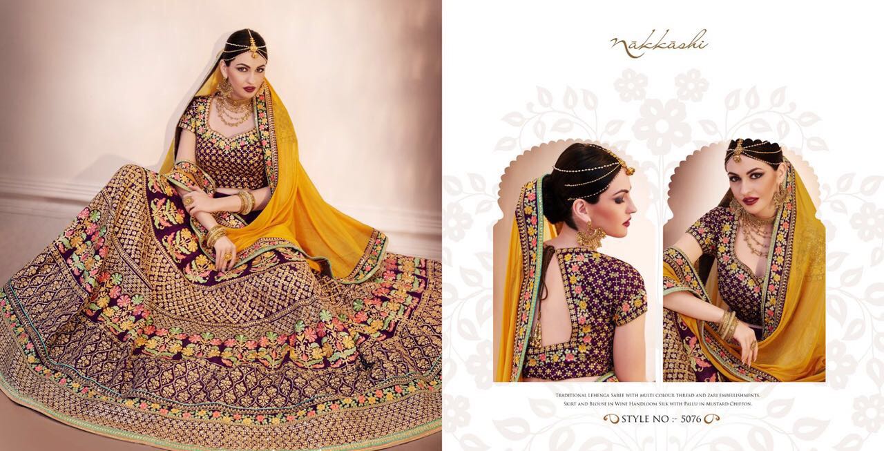 Ethnic-enhance Collection By Nakkashi 5074 To 5085 Series Indian Designer Beautiful Ethnic Party Wear Occasional Wear Fancy Lehengas At Wholesale Price