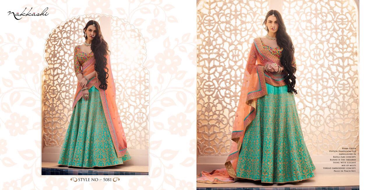 Ethnic-enhance Collection By Nakkashi 5074 To 5085 Series Indian Designer Beautiful Ethnic Party Wear Occasional Wear Fancy Lehengas At Wholesale Price
