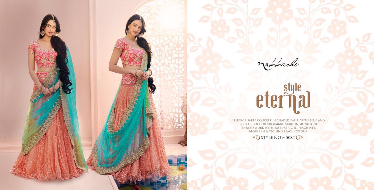 Ethnic-enhance Collection By Nakkashi 5074 To 5085 Series Indian Designer Beautiful Ethnic Party Wear Occasional Wear Fancy Lehengas At Wholesale Price