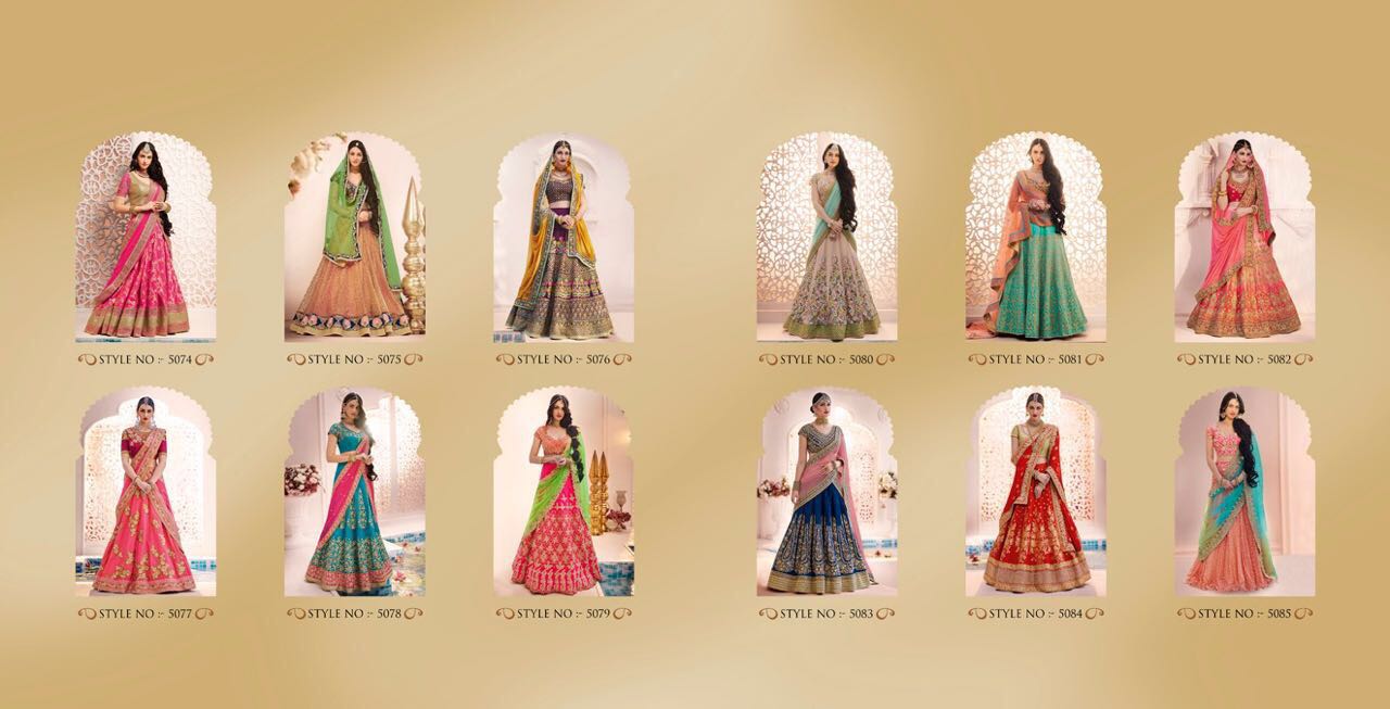 Ethnic-enhance Collection By Nakkashi 5074 To 5085 Series Indian Designer Beautiful Ethnic Party Wear Occasional Wear Fancy Lehengas At Wholesale Price