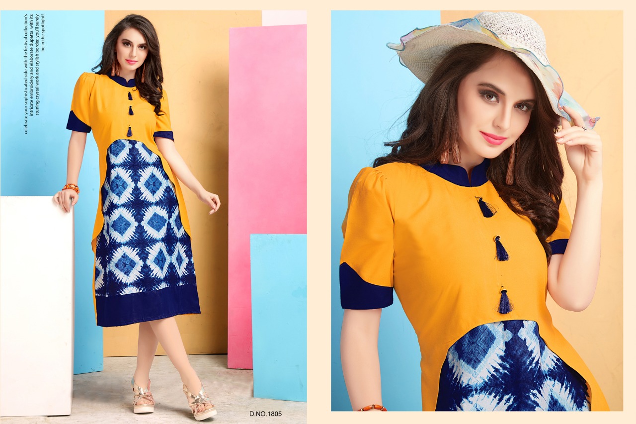 Fashion Glorry By Veera Tex 1801 To 1806 Series Designer Beautiful Stylish Colorful Fancy Ethnic Wear & Casual Wear Rayon Printed Kurtis At Wholesale Price
