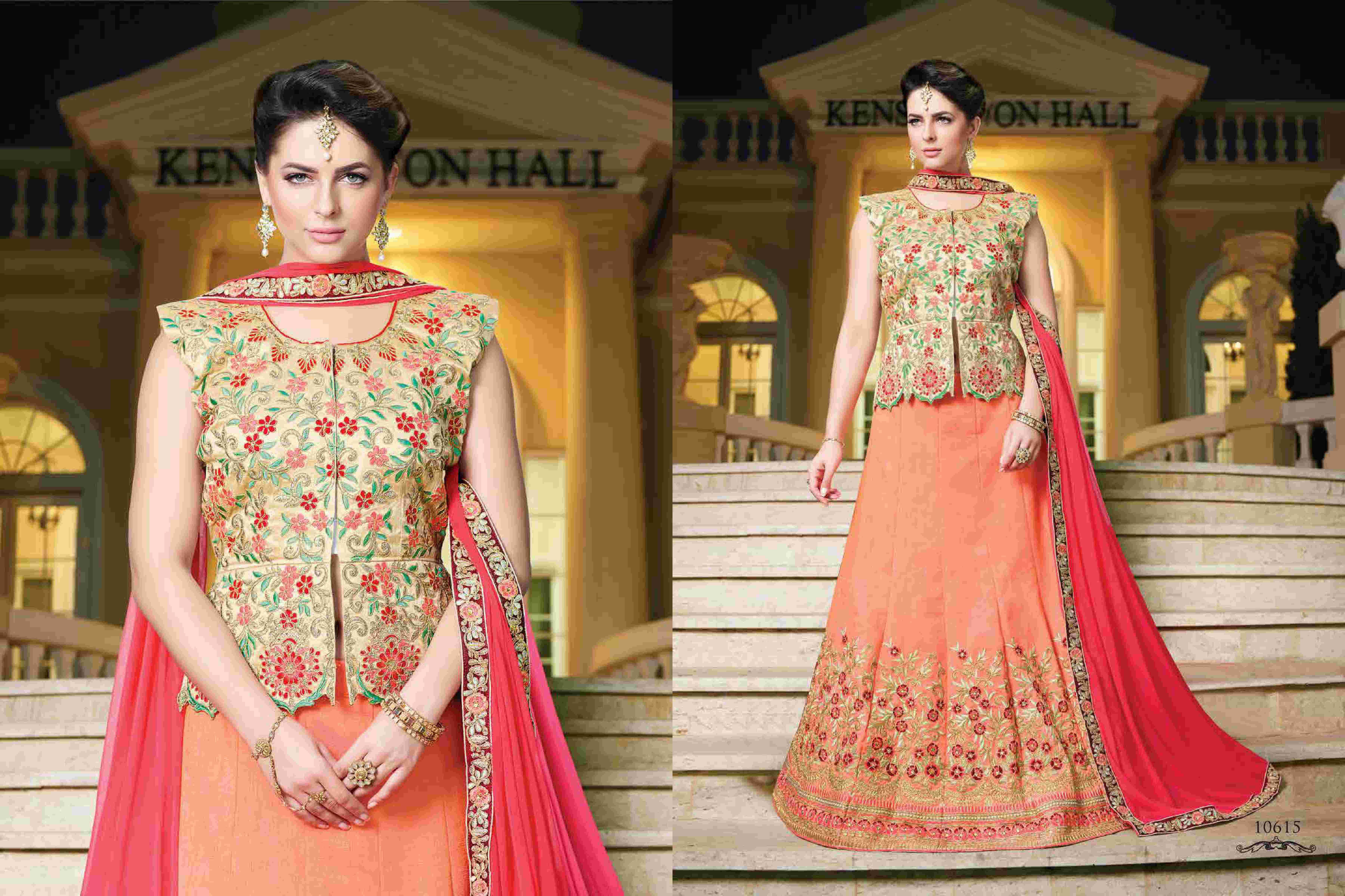 Fashion Sutra By Riddhoo Fashion 10611 To 10618 Series Designer Wedding Collection Beautiful Stylish Fancy Colorful Party Wear & Occasional Wear Georgette Embroidered Lehengas At Wholesale Price
