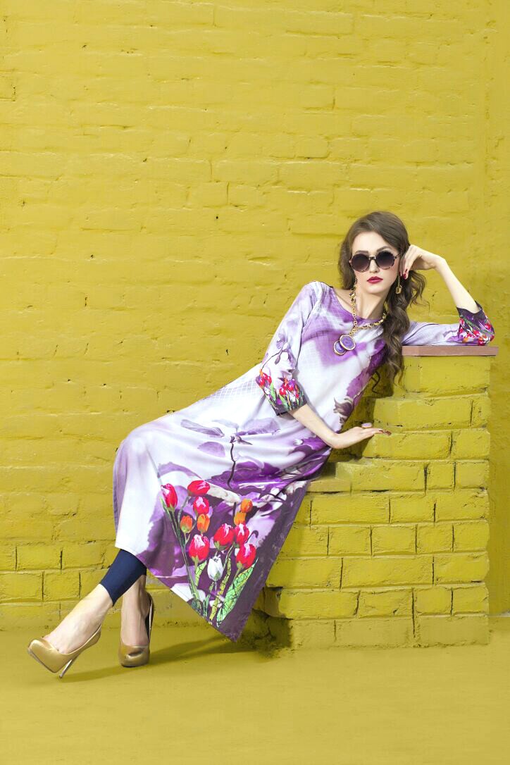 Feminista Urbanari By Arena Fashion101 To 107 Series Beautiful Colourful Stylish Party Wear Casual Wear Occasional Wear Printed Reyon Kurties At Wholesale Price