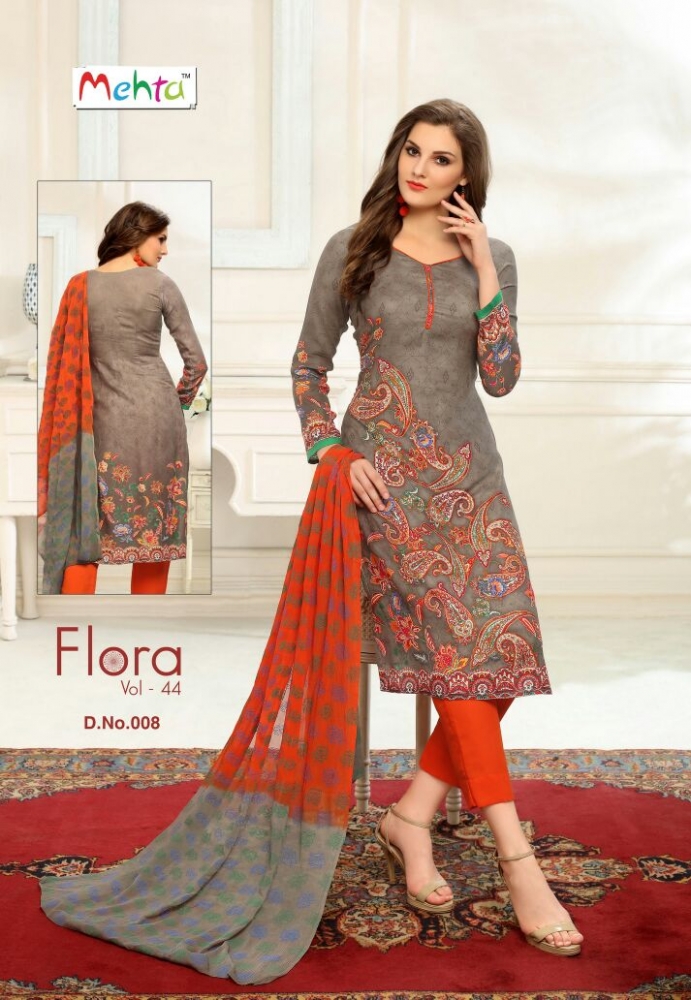 Flora Vol-44 By Mehta 001 To 010 Series Beautiful Pakistani Suits Colorful Fancy Casual Wear & Ethnic Wear Cotton Printed Dresses At Wholesale Price