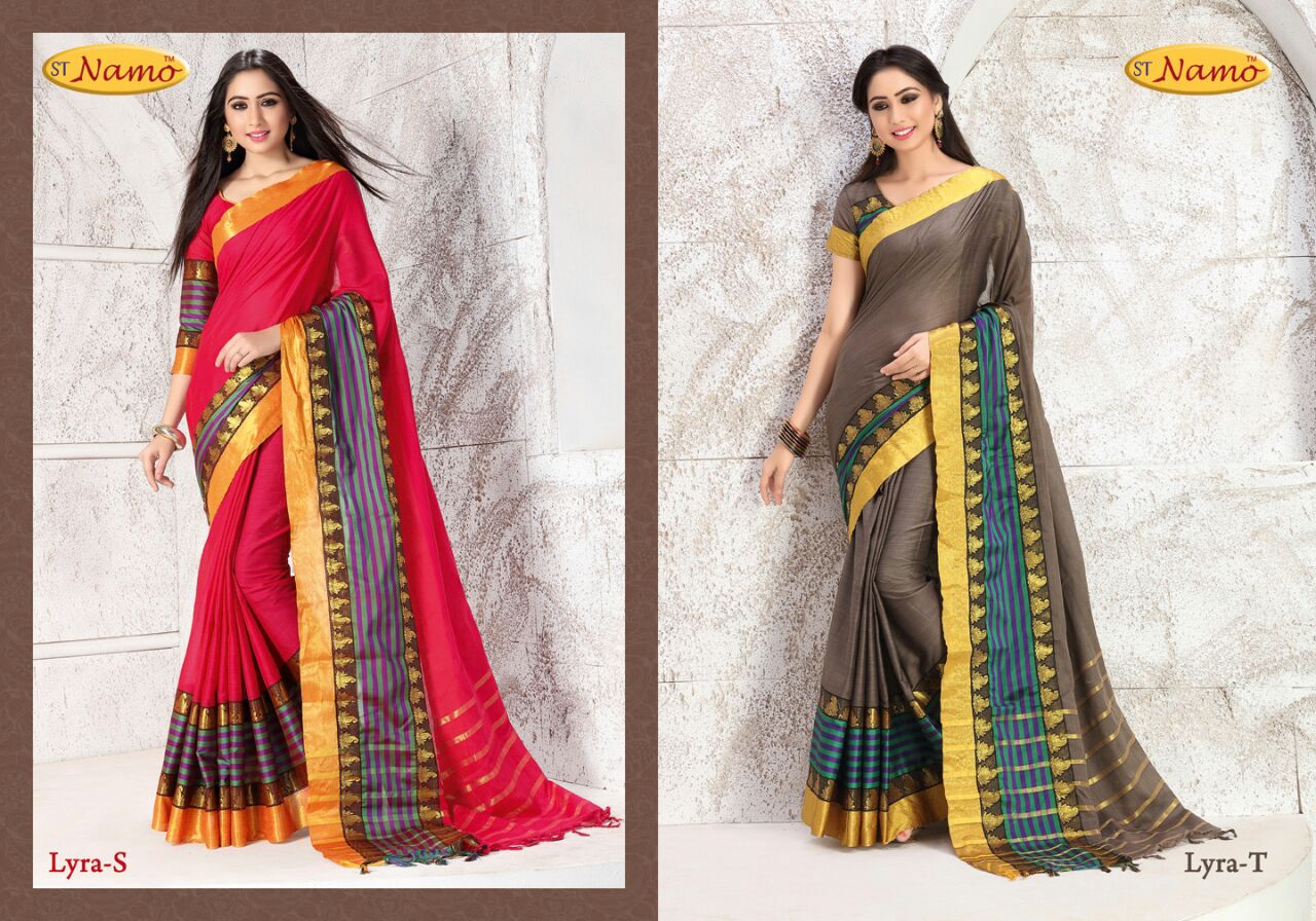 Florence By St Namo Colourful Beautiful Stylish Designer Printed Casual Wear Cotton Silk Sarees At Wholesale Price