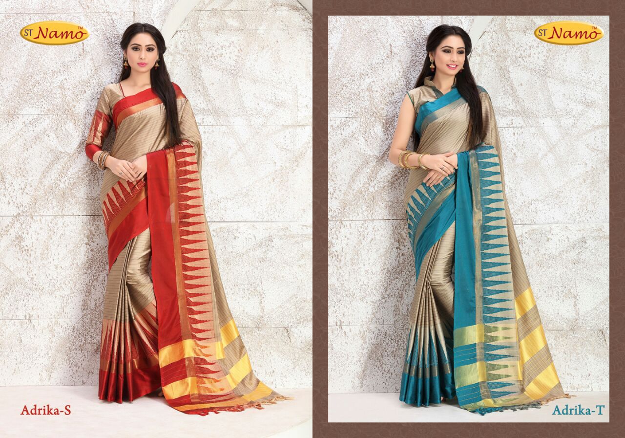 Florence By St Namo Colourful Beautiful Stylish Designer Printed Casual Wear Cotton Silk Sarees At Wholesale Price