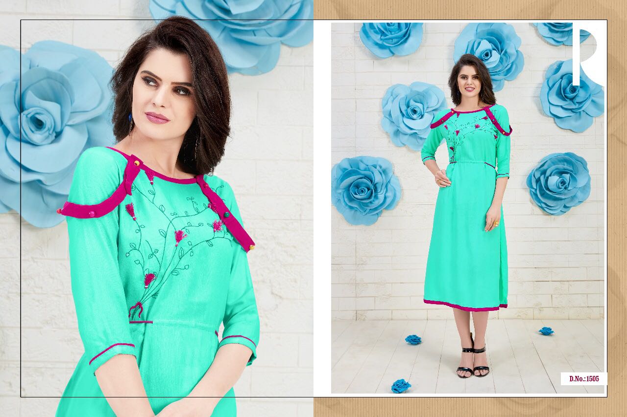 Flower By Valencia Tex 1501 To 1507 Series Beautiful Stylish Colorful Fancy Beautiful Casual Wear & Ethnic Wear Heavy Rayon Printed Kurtis At Wholesale Price