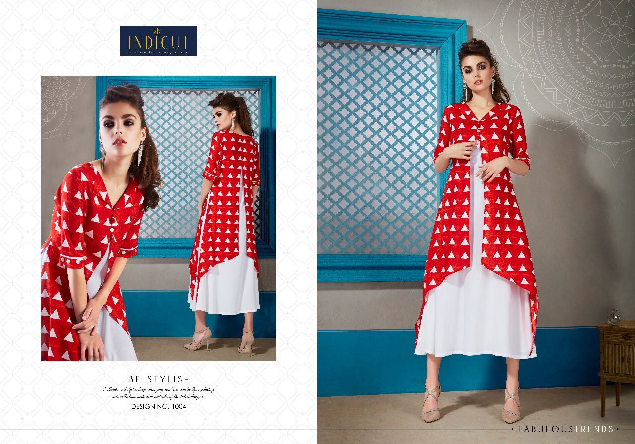Glamour By Indicut 1001 To 1010 Series Stylish Colorful Beautiful Fancy Casual Wear & Ready To Wear Rayon Printed Kurtis At Wholesale Price