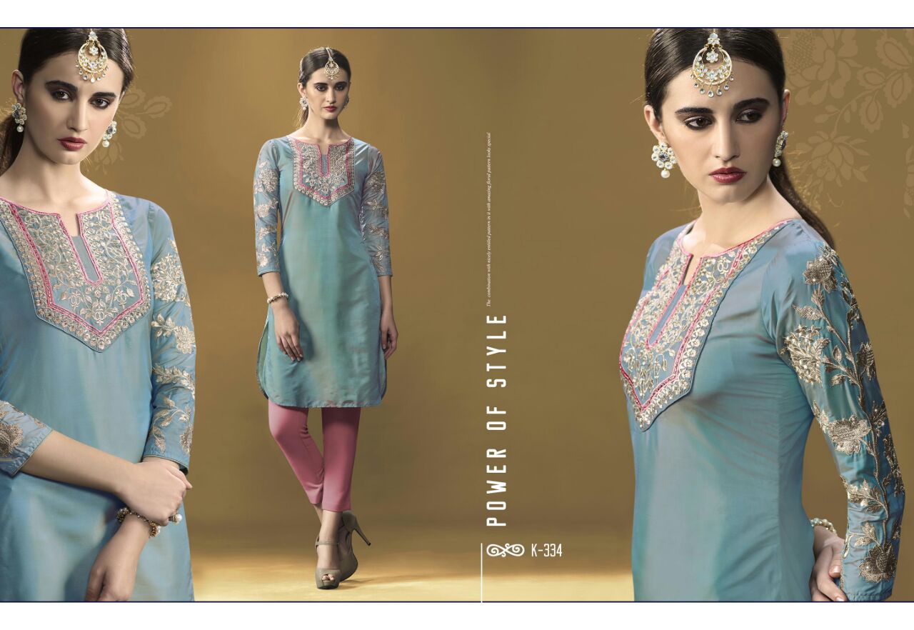 Glint By Eternal 332 To 343 Series Western Beautiful Stylish Designer Embroidered Party Wear & Ethnic Wear Art Silk Kurtis At Wholesale Price