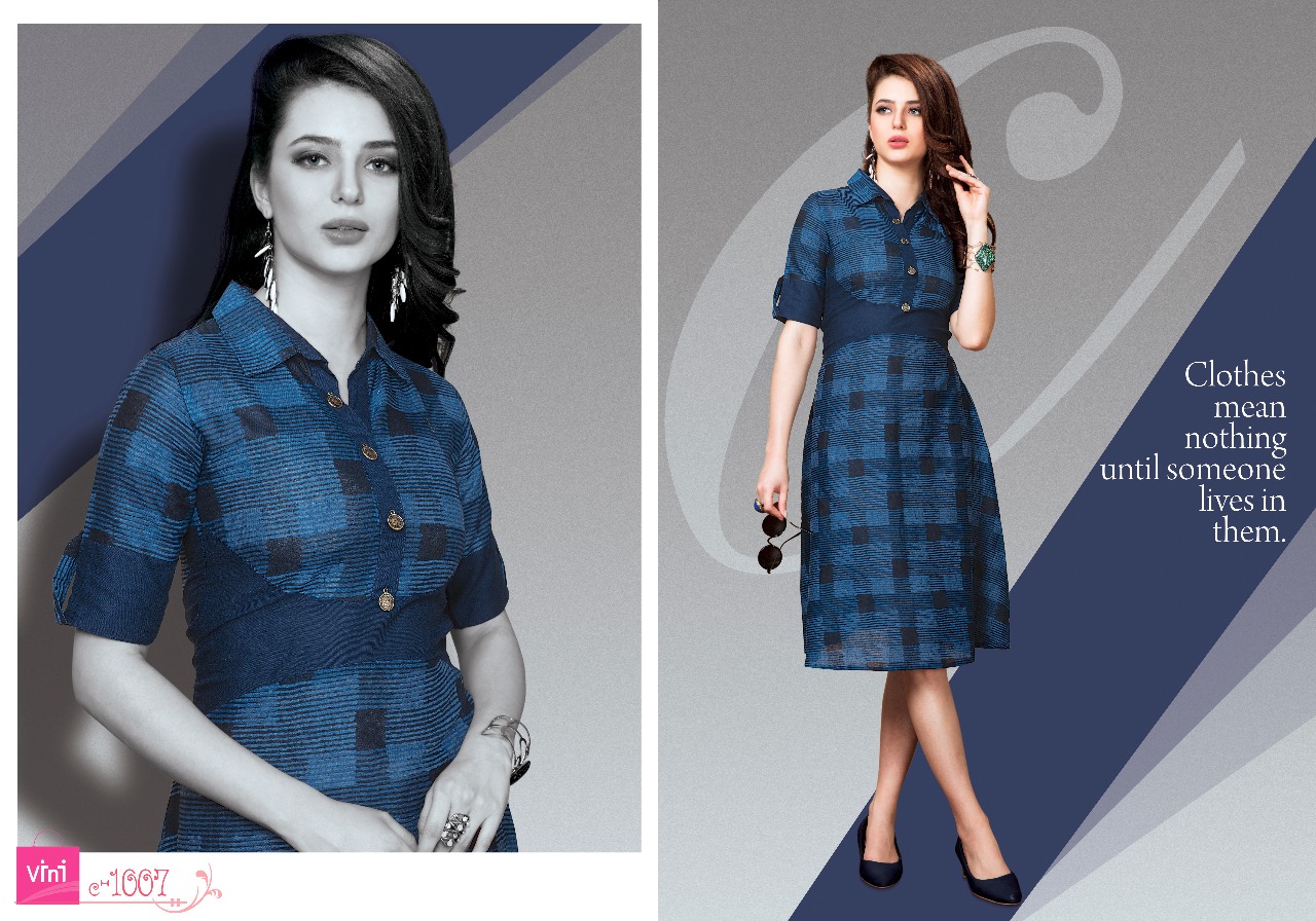 Grace Lyn By Vini 1001 To 1009 Series Designer Western Kurtis Fancy Casual Wear & Ready To Wear Rayon & Cotton Printed Kurtis At Wholesale Price