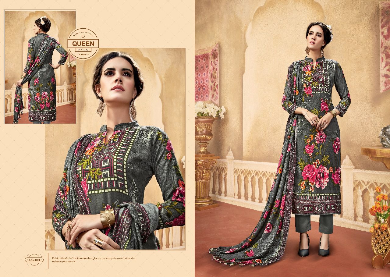 Hasarat By Kalyan Prints 1713 To 1724 Series Pure Pashmina With Digital Print Winter Wear & Casual Wear Dresses At Wholesale Price