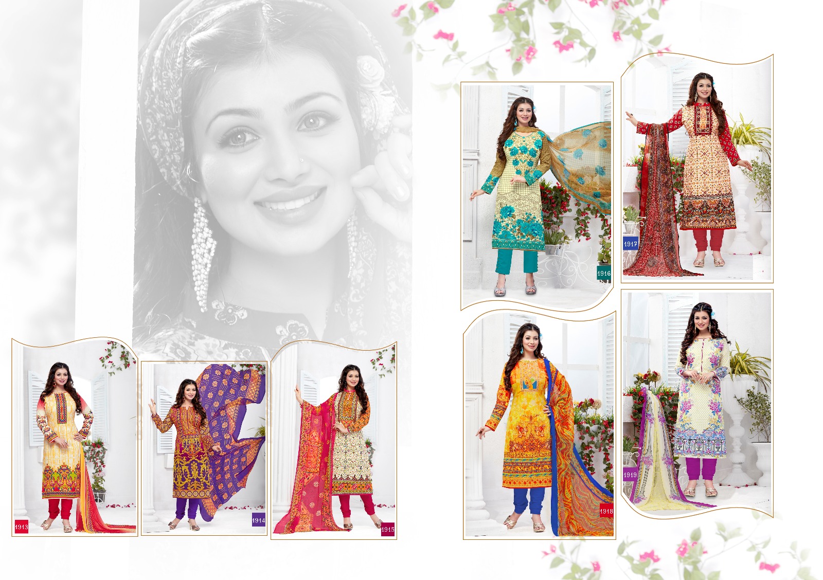 Haseen Vol 9 By M Pankaj Fashion 1913 To 1919 Series Bollywood Stylish Designer Printed Casual Wear Lawn Cotton Dresses At Wholesale Price