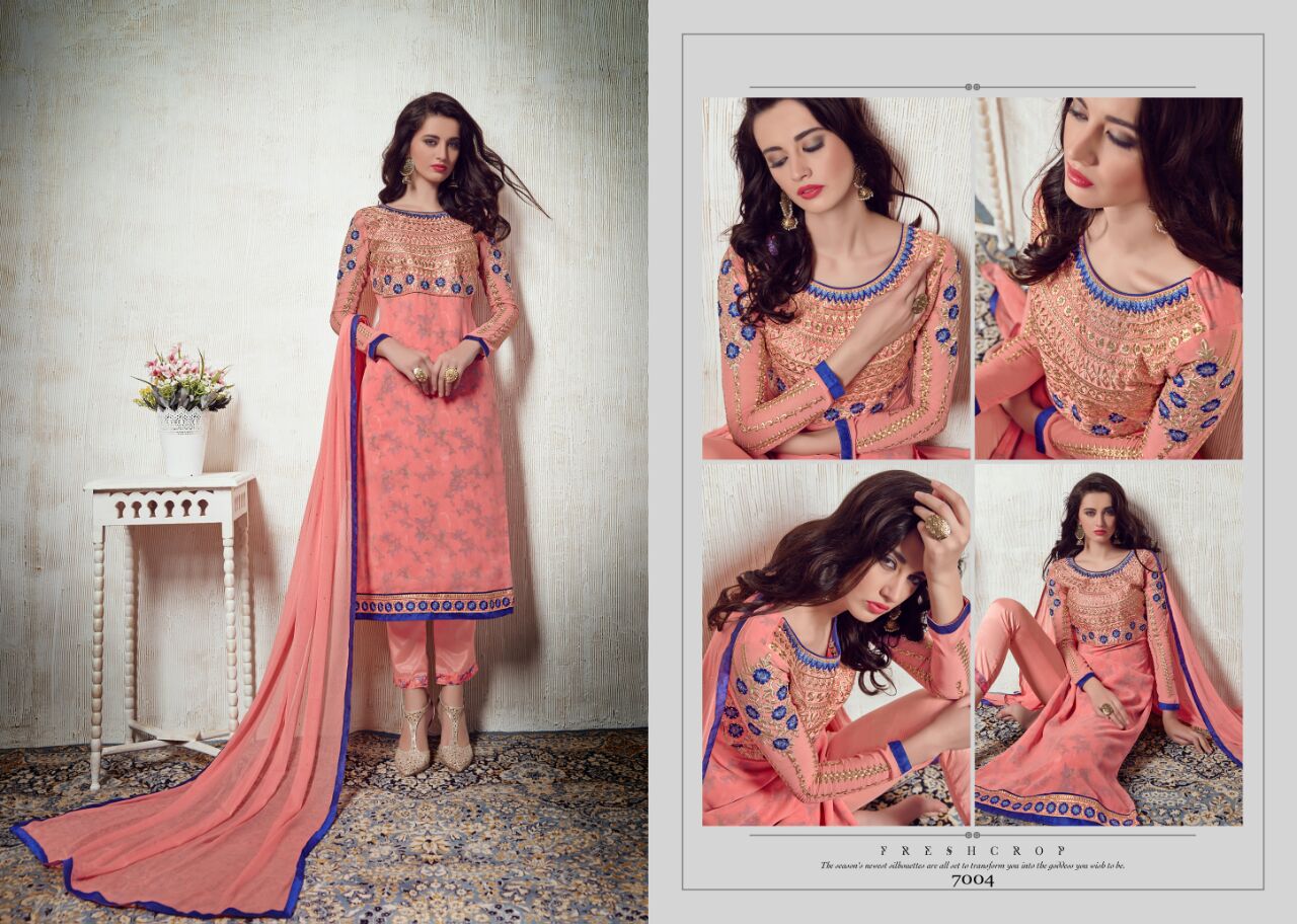 Heliyana Vol-7 By K.vidhan Creation 7001 To 7006 Series Beautiful Stylish Designer Embroidered Party Wear Georgette Dresses At Wholesale Price