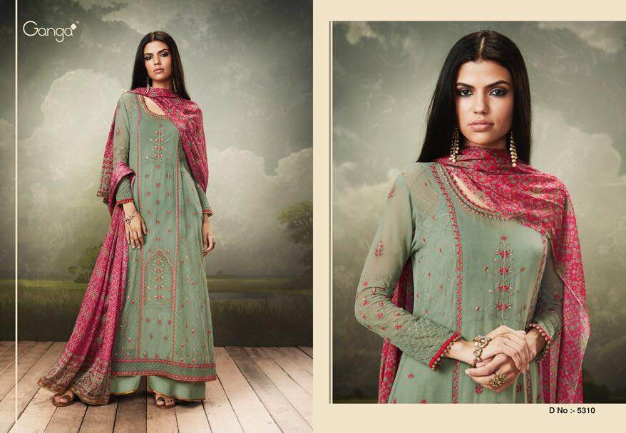 Heritage By Ganga Fashion 5309 To 5314 Series Designer Pakistani Suits Fancy Beautiful Stylish Colorful Party Wear & Occasional Wear Embroidered Dresses At Wholesale Price