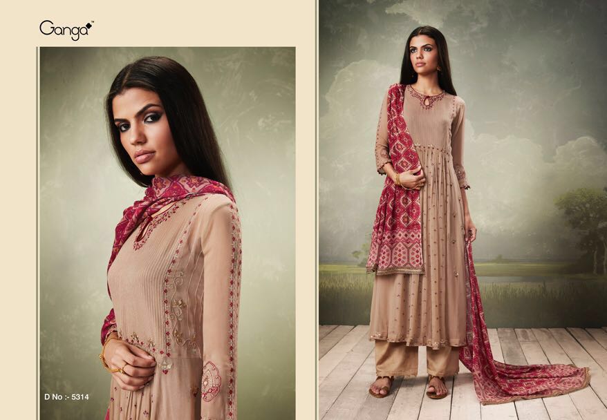 Heritage By Ganga Fashion 5309 To 5314 Series Designer Pakistani Suits Fancy Beautiful Stylish Colorful Party Wear & Occasional Wear Embroidered Dresses At Wholesale Price