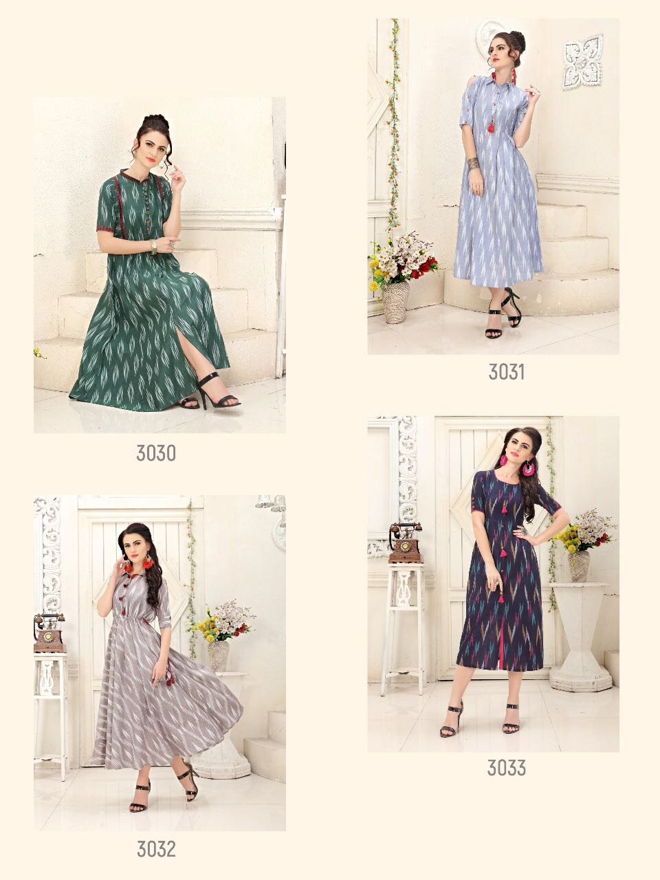 Ikat By Mrigya 3026 To 3033 Series Designer Stylish Colorful Fancy Beautiful Party Wear & Ethnic Wear Pure Cotton Printed Kurtis At Wholesale Price
