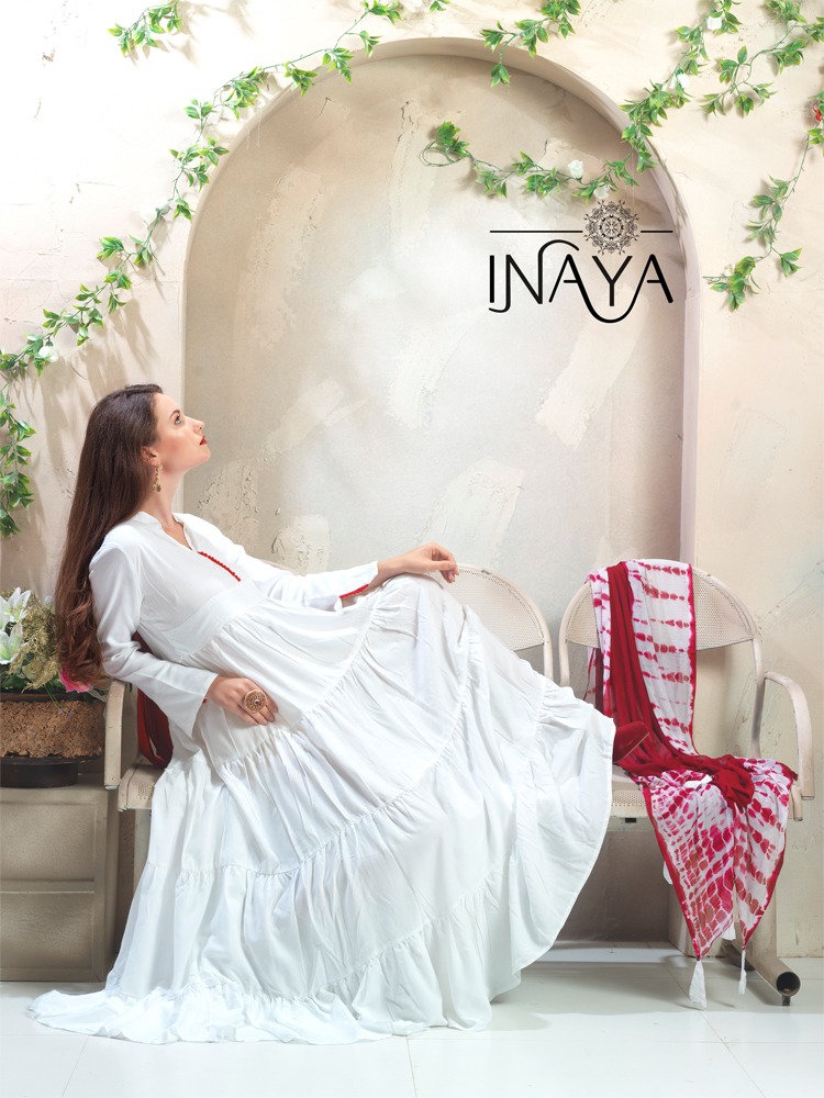 Inaya Gowns By Inaya Beautiful Designer Colorful Stylish Casual Wear & Ready To Wear Imported Rayon Cotton Kurtis At Wholesale Price