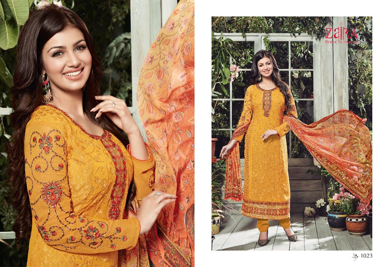 Innayat By Zaira 1017 To 1025 Series Beautiful Designer Fancy Embroidered Colorful Party Wear & Occasional Wear Georgette & Brasso Dresses At Wholesale Price
