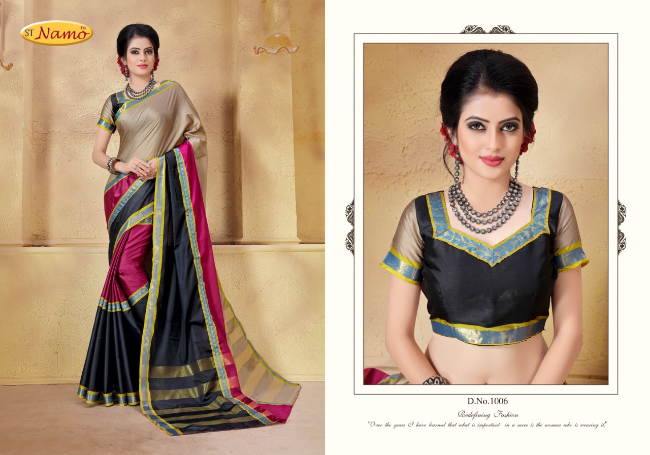 Ishvara By St Namo 1001 To 1011 Series Beautiful Stylish Colorful Fancy Traditional Wear & Occasional Wear Cotton Silk Printed Sarees At Wholesale Price