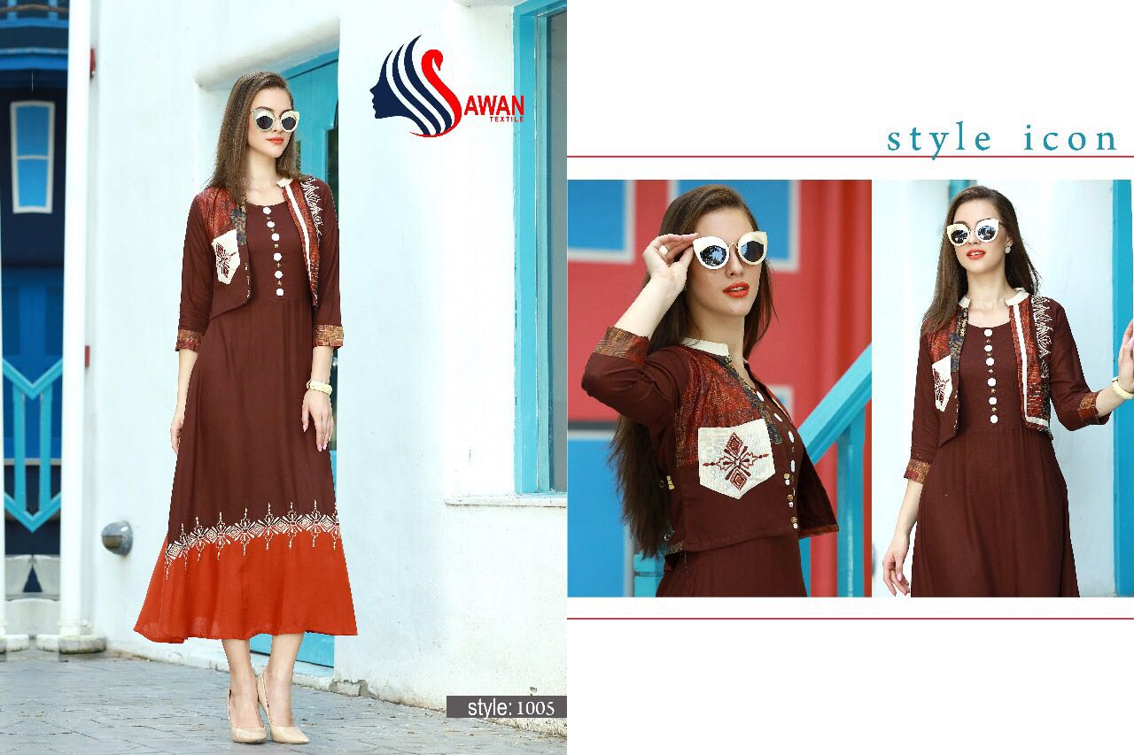 Jacqueline Vol-1 By Awan Textile 1001 To 1008 Series Beautiful Colorful Stylish Fancy Casual Wear & Ethnic Wear Rayon Printed & Embroidered Kurtis At Wholesale Price