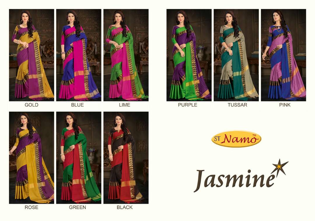 Jashmin 01 To 09 Series By St-namo Beautiful Colourful Stylish Fancy Pretty Party Wear Casual Wear Occasional Wear Printed Cotton Sarees At Wholesale Price