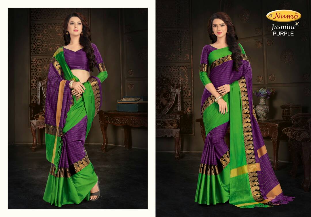 Jashmin 01 To 09 Series By St-namo Beautiful Colourful Stylish Fancy Pretty Party Wear Casual Wear Occasional Wear Printed Cotton Sarees At Wholesale Price