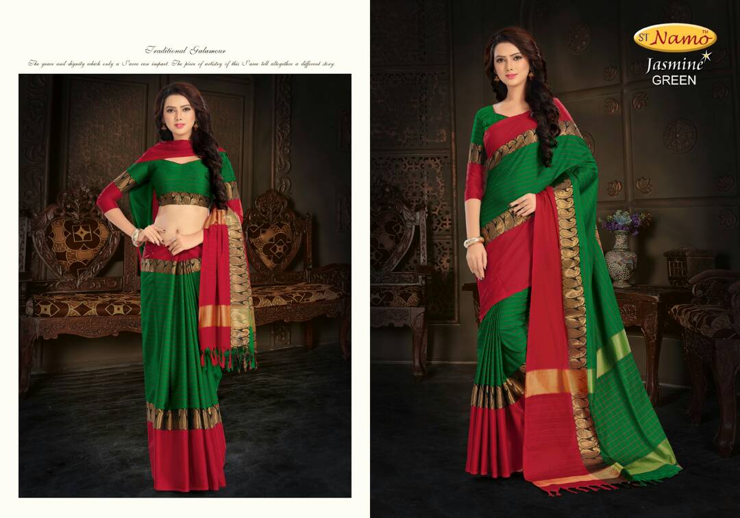 Jashmin 01 To 09 Series By St-namo Beautiful Colourful Stylish Fancy Pretty Party Wear Casual Wear Occasional Wear Printed Cotton Sarees At Wholesale Price
