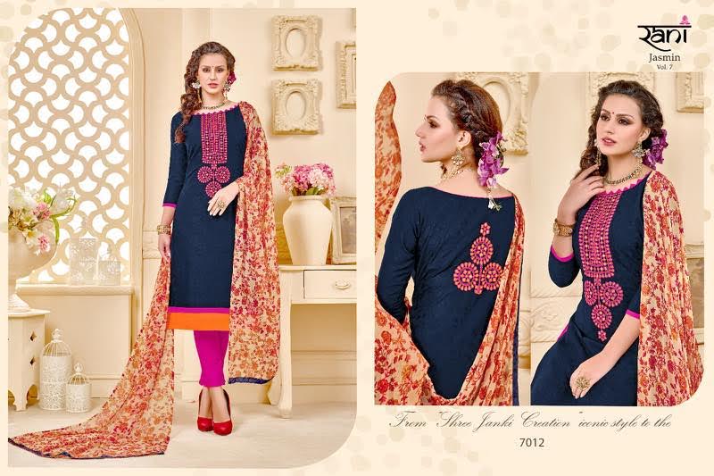 Jashmine-7 7001 To 7014 Series By Rani Prints Beautiful Colorful Stylish Pretty Party Wear Occasional Wear Casual Wear Printed Cotton Dresses At Wholesale Price
