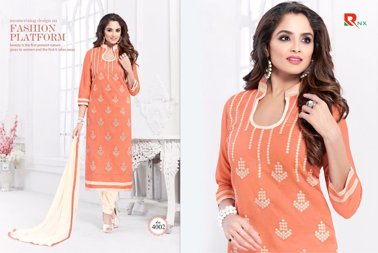 Jennifer By Rishab Nx 4001 To 4012 Series Beautiful Stylish Designer Embroidered Party Wear Casual Wear Glace Cotton Dresses At Wholesale Price