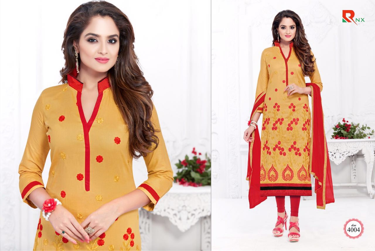 Jennifer By Rishab Nx 4001 To 4012 Series Beautiful Stylish Designer Embroidered Party Wear Casual Wear Glace Cotton Dresses At Wholesale Price