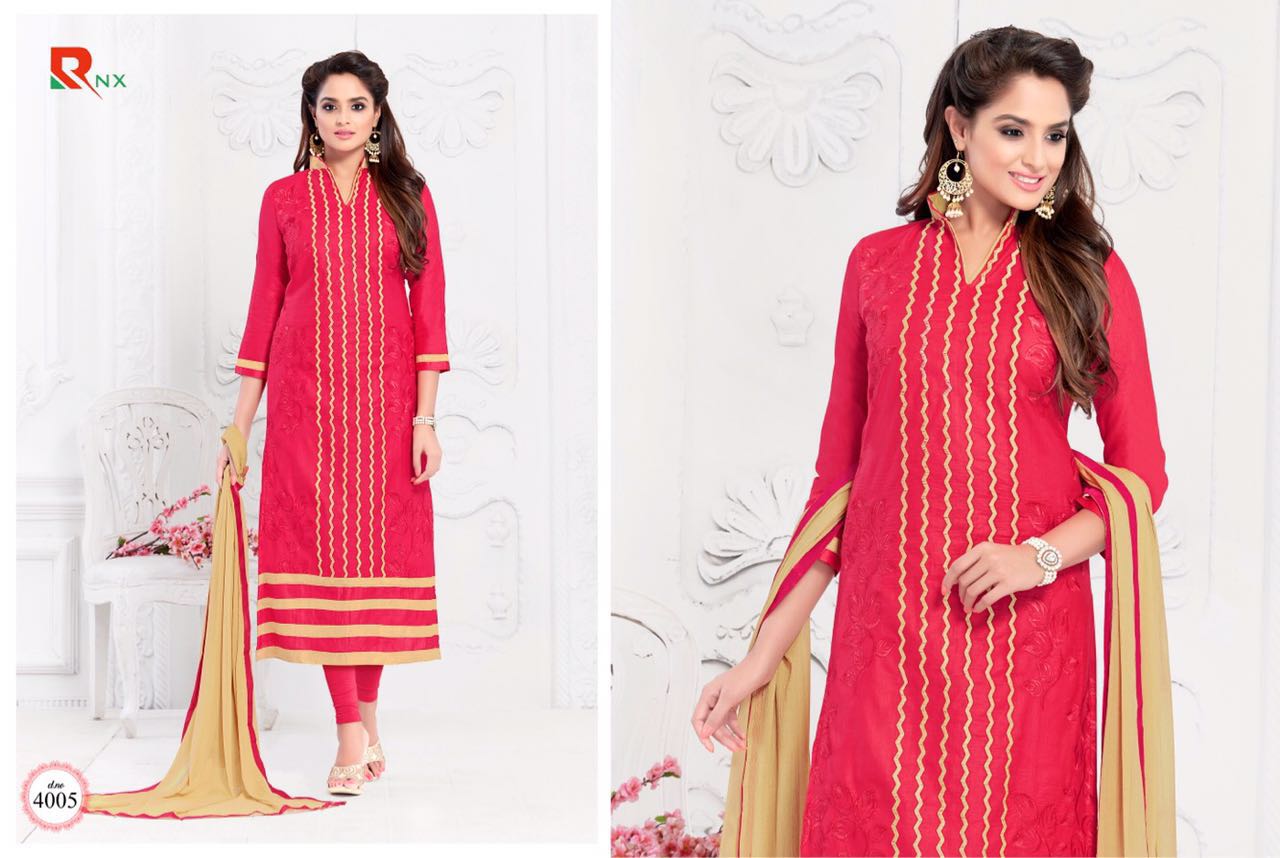 Jennifer By Rishab Nx 4001 To 4012 Series Beautiful Stylish Designer Embroidered Party Wear Casual Wear Glace Cotton Dresses At Wholesale Price