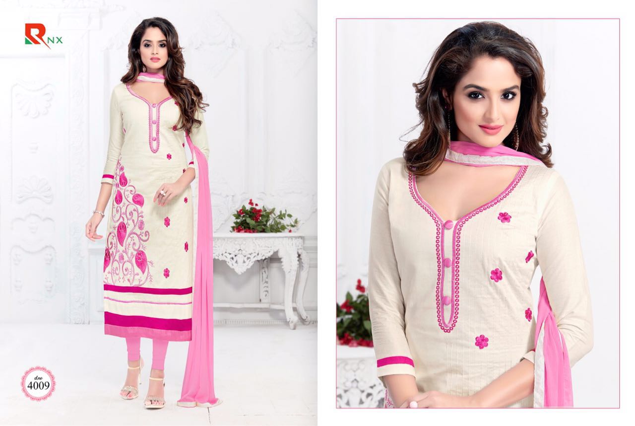 Jennifer By Rishab Nx 4001 To 4012 Series Beautiful Stylish Designer Embroidered Party Wear Casual Wear Glace Cotton Dresses At Wholesale Price