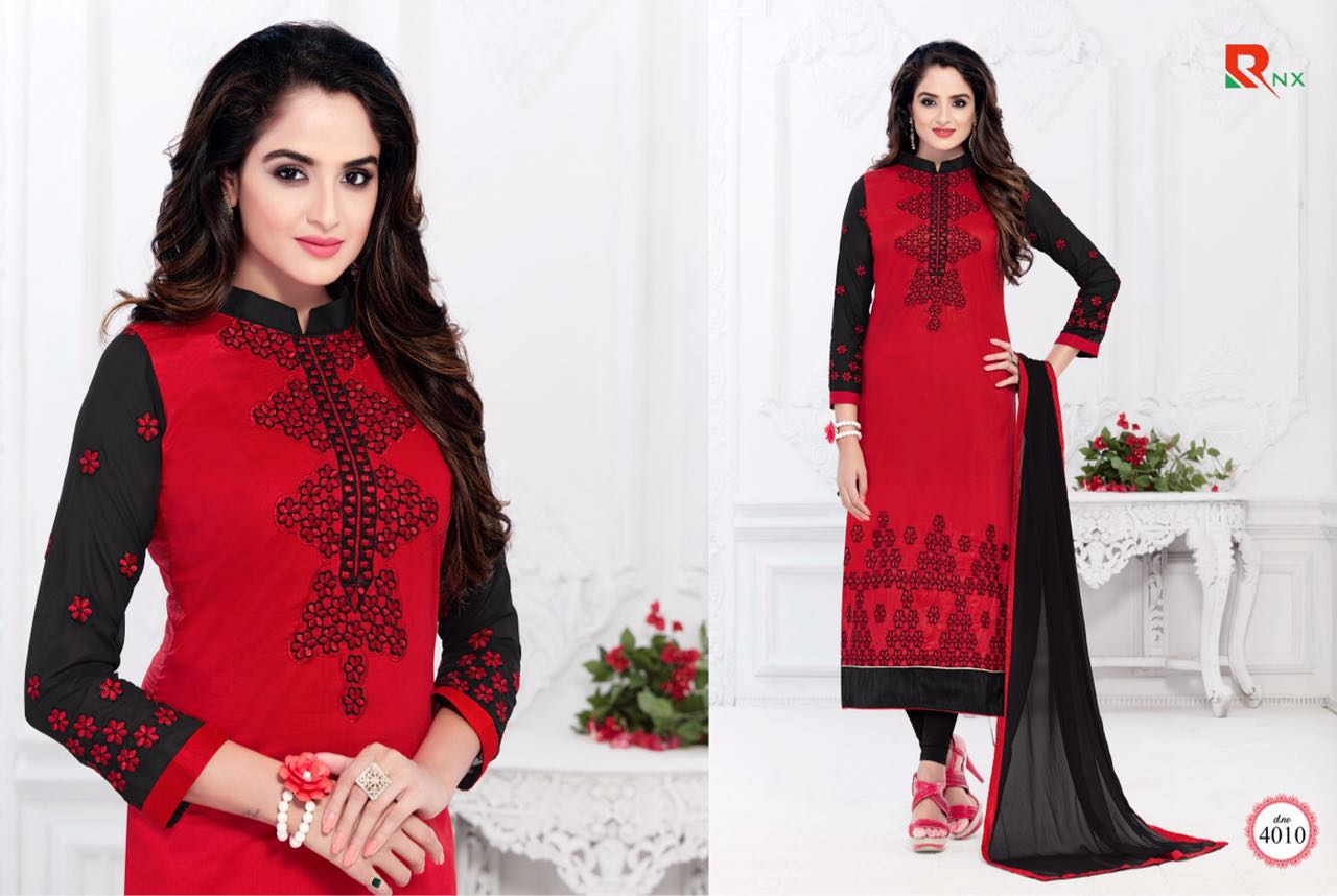 Jennifer By Rishab Nx 4001 To 4012 Series Beautiful Stylish Designer Embroidered Party Wear Casual Wear Glace Cotton Dresses At Wholesale Price