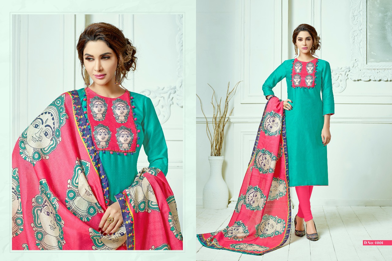 Jimikki Kammal By Amrut Varsha Creation 1001 To 1011 Series Beautiful Festival Special Colorful Fancy Ethnic Wear & Casual Wear Bombay Jacquard With Digital Print Dresses At Wholesale Price