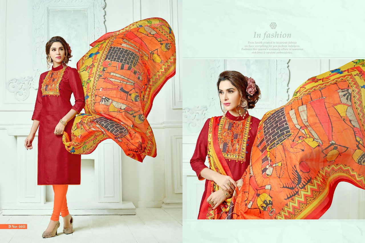 Jimikki Kammal By Amrut Varsha Creation 1001 To 1011 Series Beautiful Festival Special Colorful Fancy Ethnic Wear & Casual Wear Bombay Jacquard With Digital Print Dresses At Wholesale Price