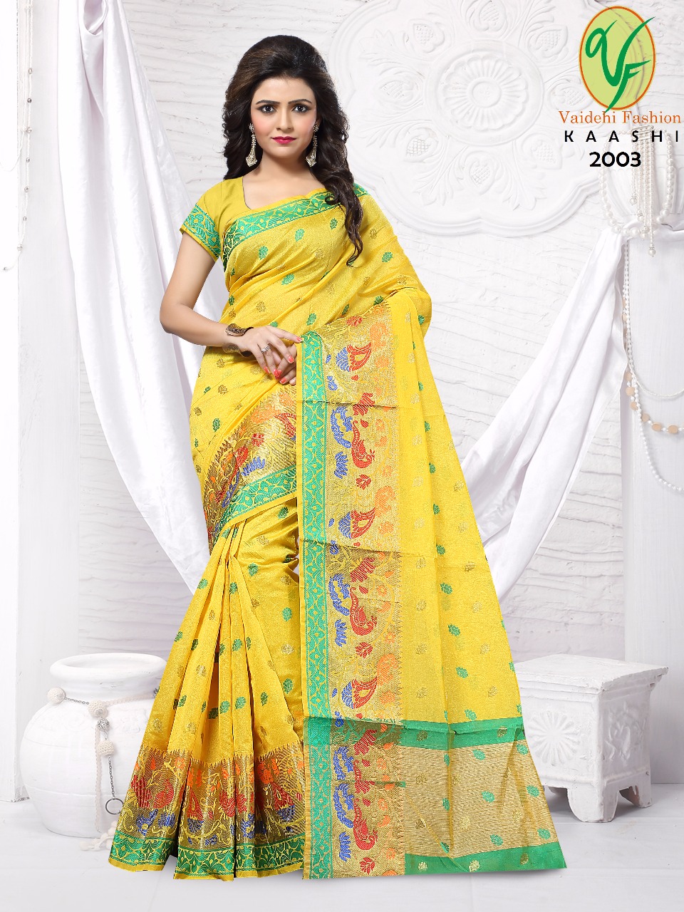Kaashi By Vaidehi Fashion 2001 To 2005 Series Beautiful Colorful Fancy Stylish Traditional Wear & Occasional Wear Silk Printed Sarees At Wholesale Price