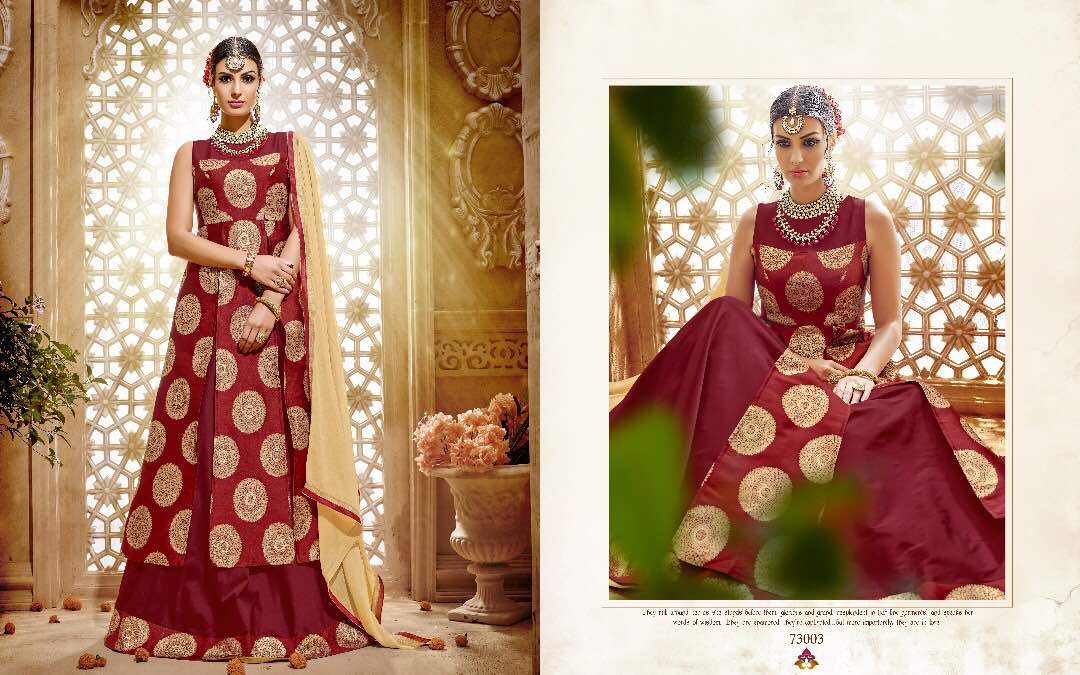 Kavvya Suits Vol-74 By B.g 74001 To 74006 Series Indian Designer Beautiful Embroidered Colorful Party Wear & Occasional Wear Tafeta Silk & Banarasi Jacquard Dresses At Wholesale Price