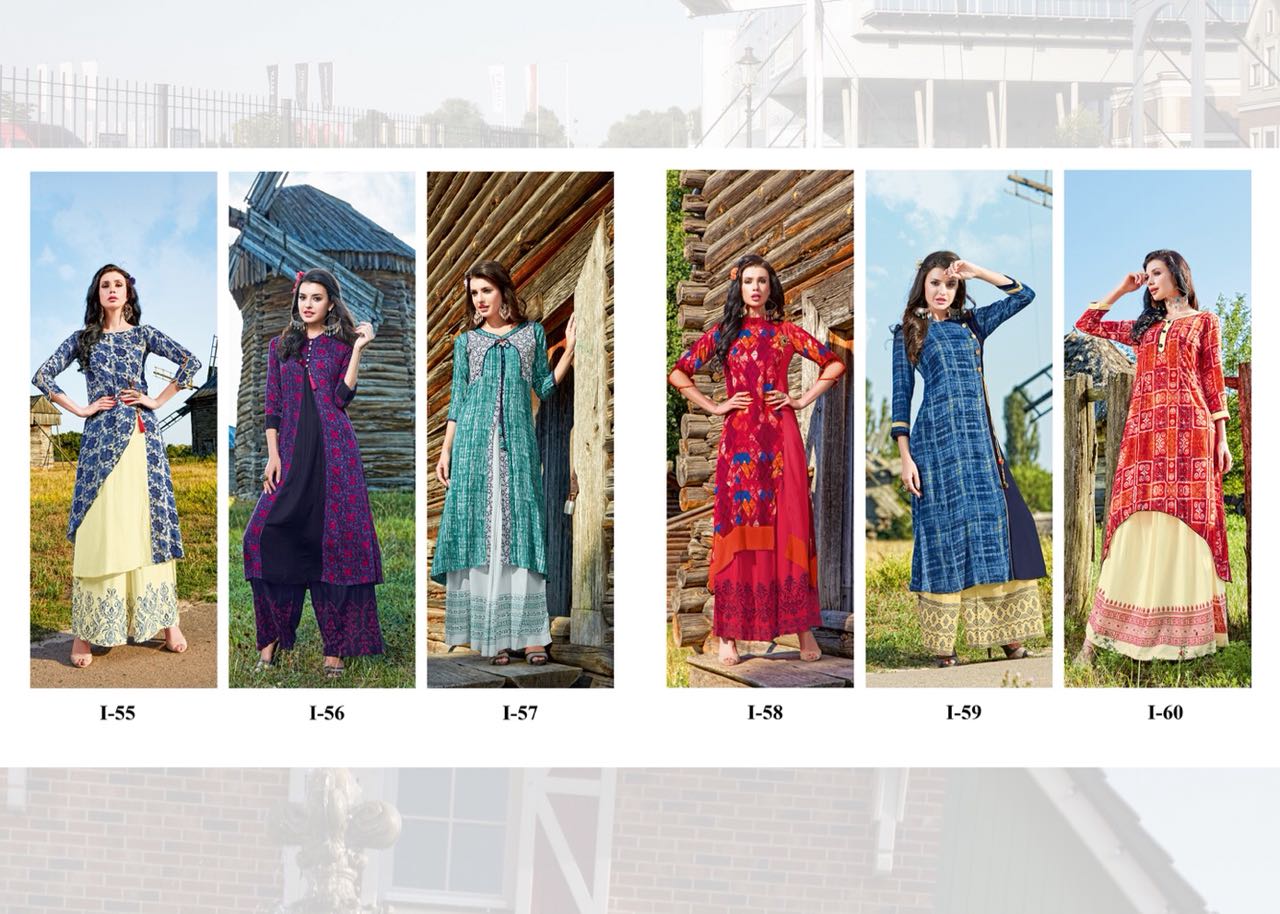 Kaya Vol-3 By Iris 55 To 60 Series Designer Beautiful Colorful Fancy Stylish Party Wear & Ethnic Wear Pure Rayon Kurtis At Wholesale Price