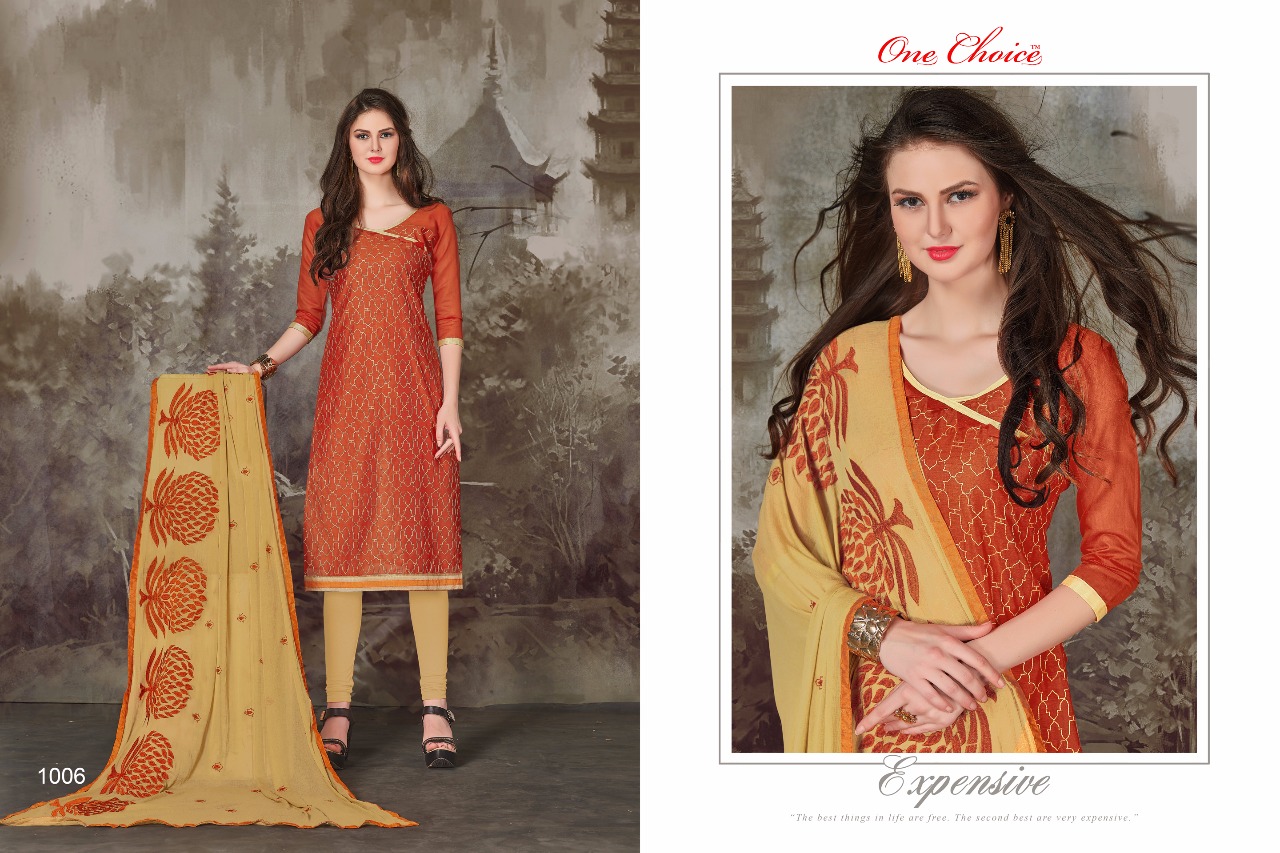 Kesar By One Choice 1001 To 1012 Series Indian Designer Suits Colorful Stylish Beautiful Embroidered Casual Wear & Party Wear & Occsional Wear Chanderi Dresses At Wholesale Price