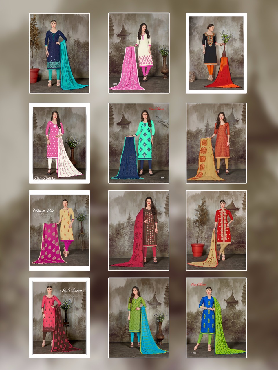 Kesar By One Choice 1001 To 1012 Series Indian Designer Suits Colorful Stylish Beautiful Embroidered Casual Wear & Party Wear & Occsional Wear Chanderi Dresses At Wholesale Price