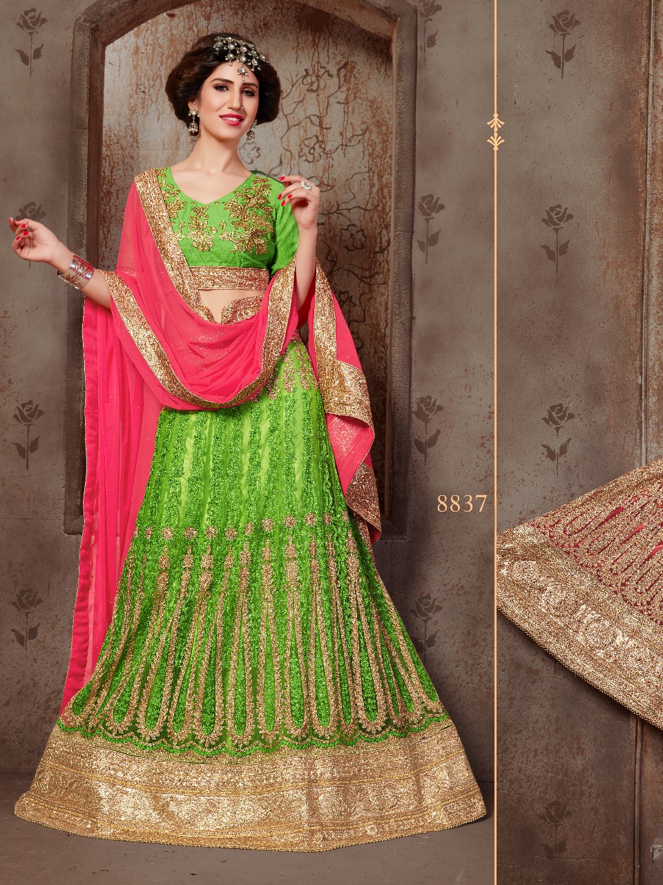 Kesar By Sanskar Style Indian Traditional Beautiful Stylish Designer Embroidered Occasional Wear Party Wear Festive Wear Net Lehengas At Wholesale Price