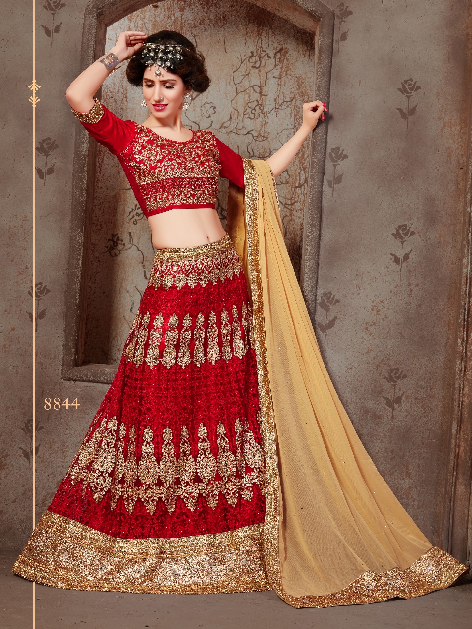 Kesar By Sanskar Style Indian Traditional Beautiful Stylish Designer Embroidered Occasional Wear Party Wear Festive Wear Net Lehengas At Wholesale Price