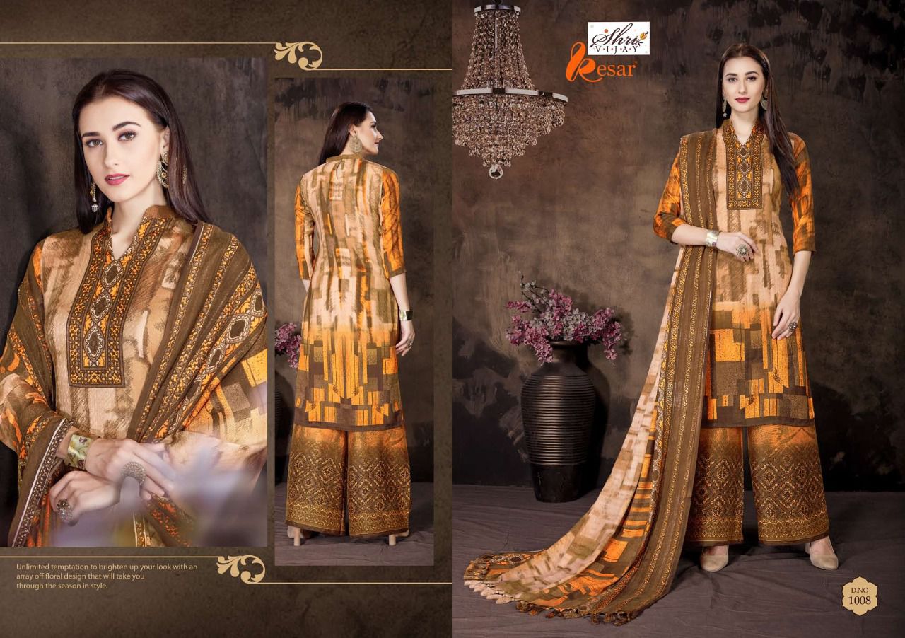 Kesar By Shri Vijay 1001 To 1010 Series Pakistani Suits Beautiful Colorful Fancy Winter Wear & Casual Wear Pure Pashmina Dresses At Wholesale Price