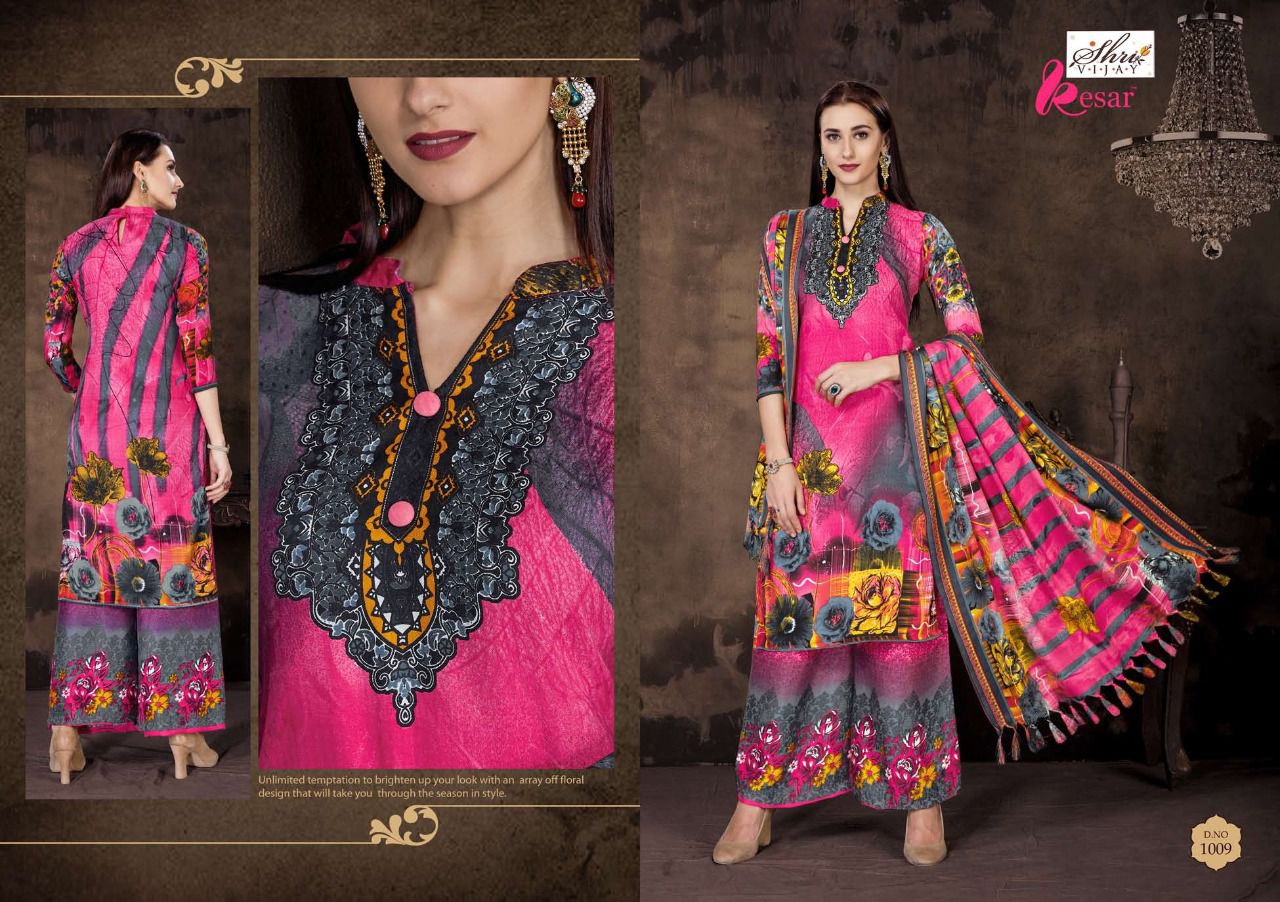 Kesar By Shri Vijay 1001 To 1010 Series Pakistani Suits Beautiful Colorful Fancy Winter Wear & Casual Wear Pure Pashmina Dresses At Wholesale Price