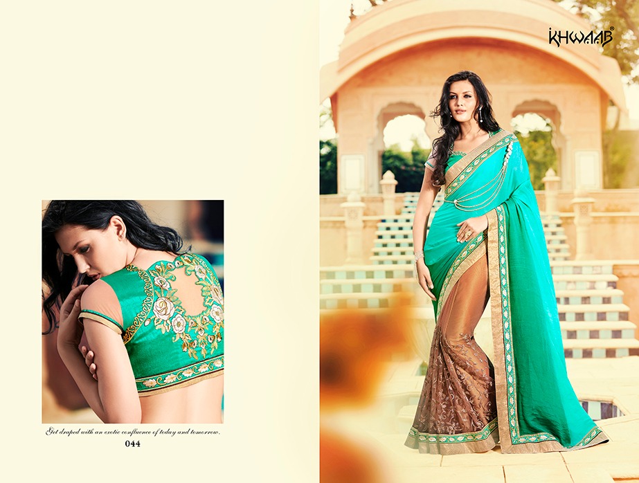 Khwaab Hit Designs By Khwaab Indian Traditional Wear Beautiful Stylish Designer Embroidered Occasional Wear & Party Wear Georgette/ Net/ Satin Chiffon Sarees At Wholesale Price